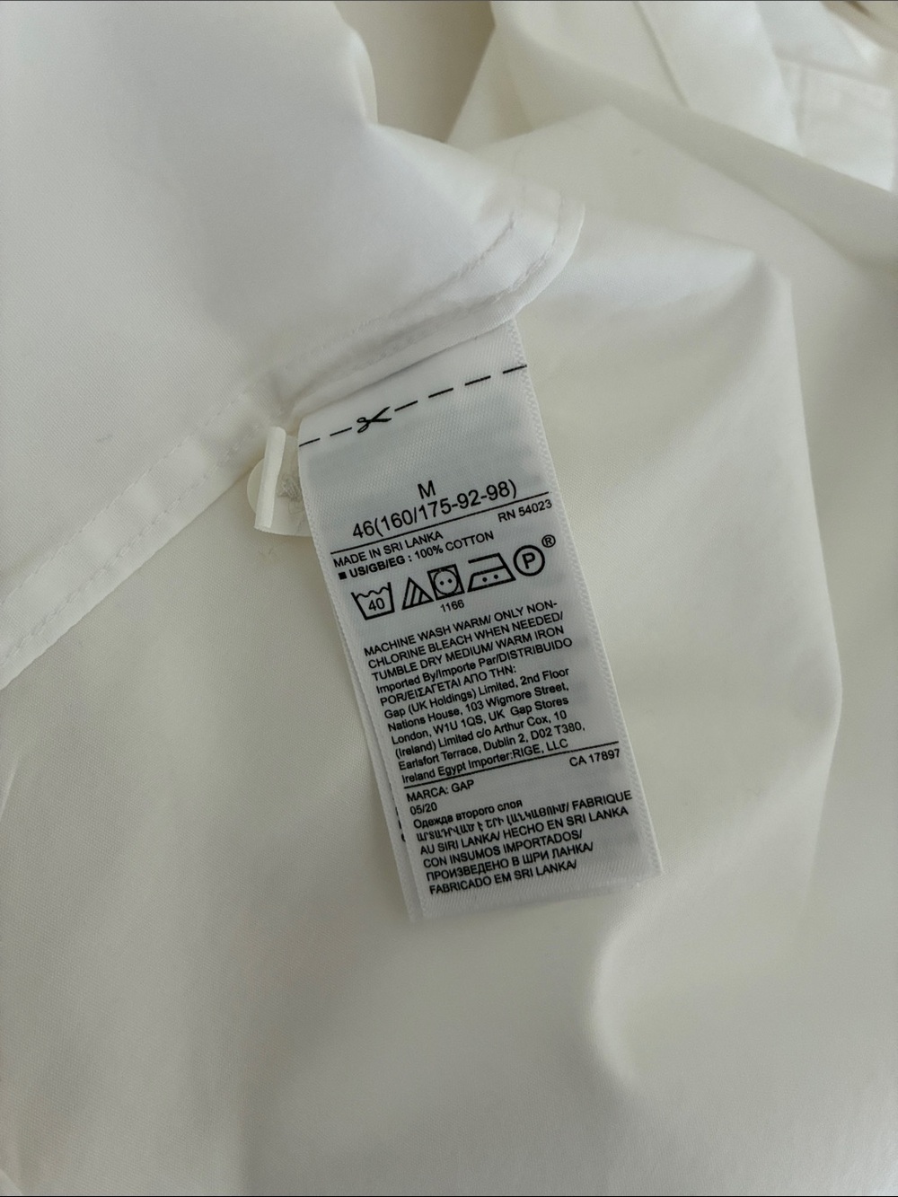 GAP Perfect shirt ladies Optic White Button-Down Long Sleeve Med - Picture 6 of 8